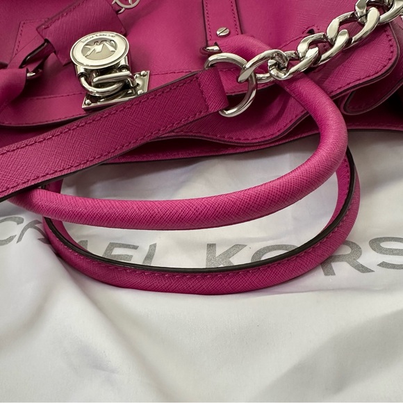 Michael Kors Hamilton Large Saffiano Leather Raspberry Tote, EUC - Picture 11 of 12
